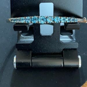 Blue topaz bangle bracelet 9”
